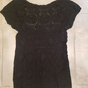 Free people crochet short sleeve top
